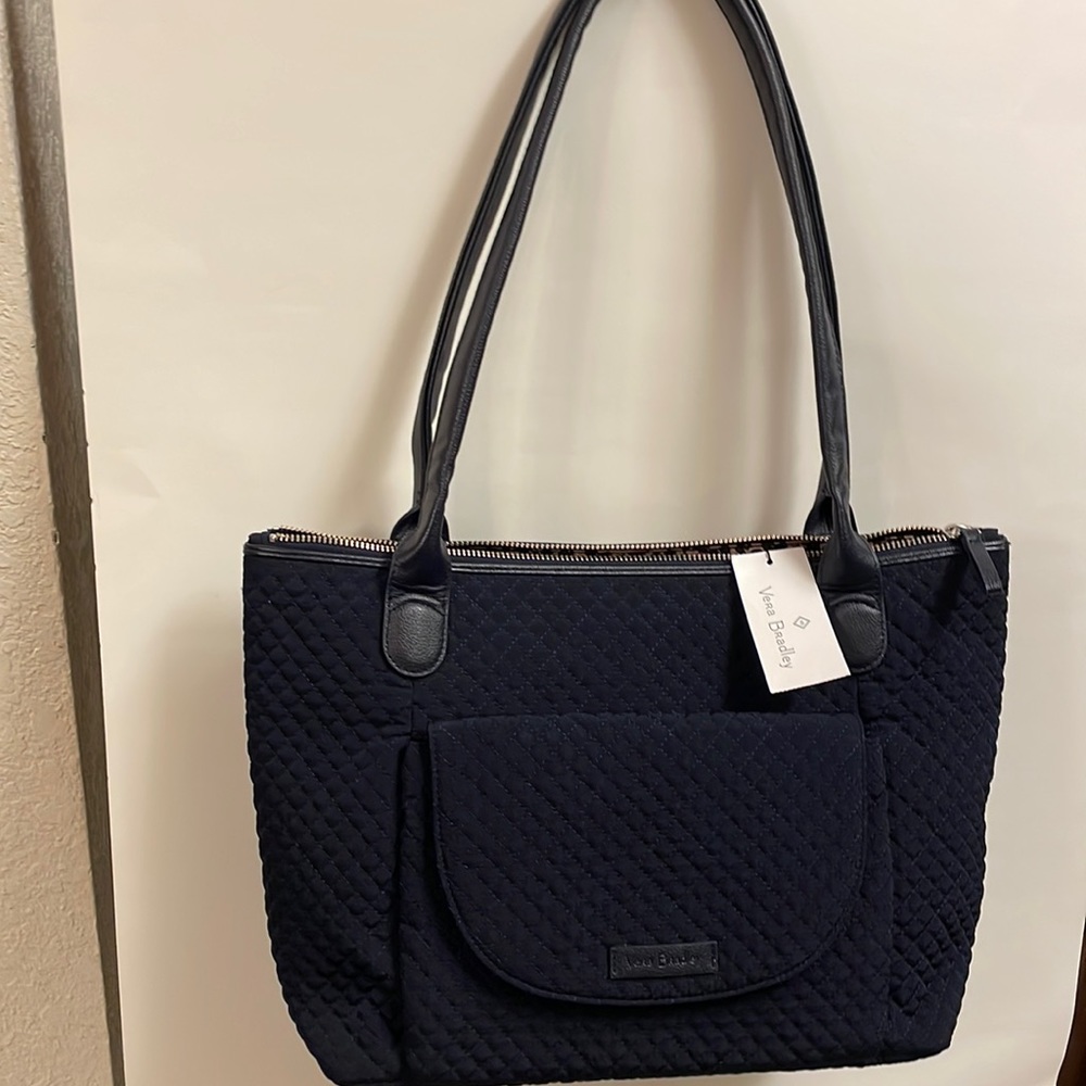 Vera Bradley Navy Blue Carson East-West Tote NWT